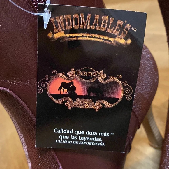 Indomables Women’s Leather Heeled Cowboy Boots size 7 stitched floral design - Picture 5 of 16